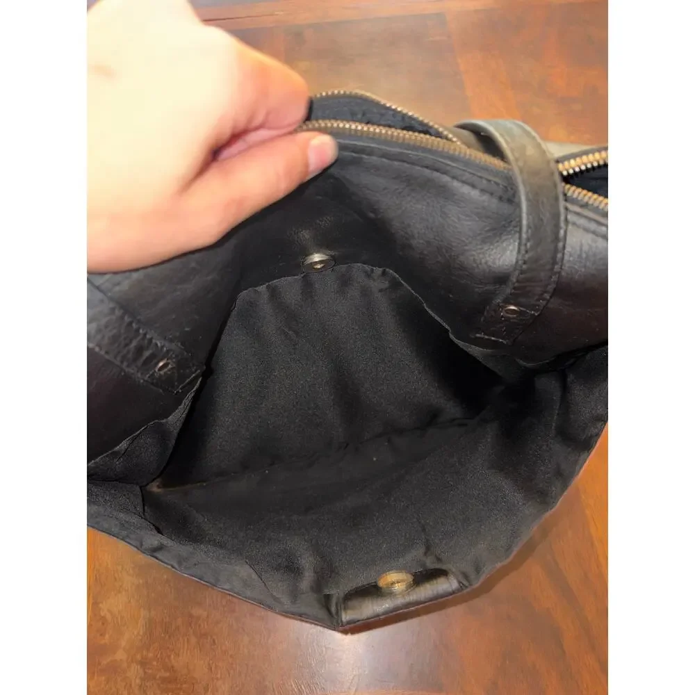 Vintage Frye Black Leather Tote Bag Laptop Work Purse